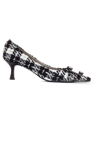 White and black bouclè Only pumps ROBERTO FESTA | ONLYNERO